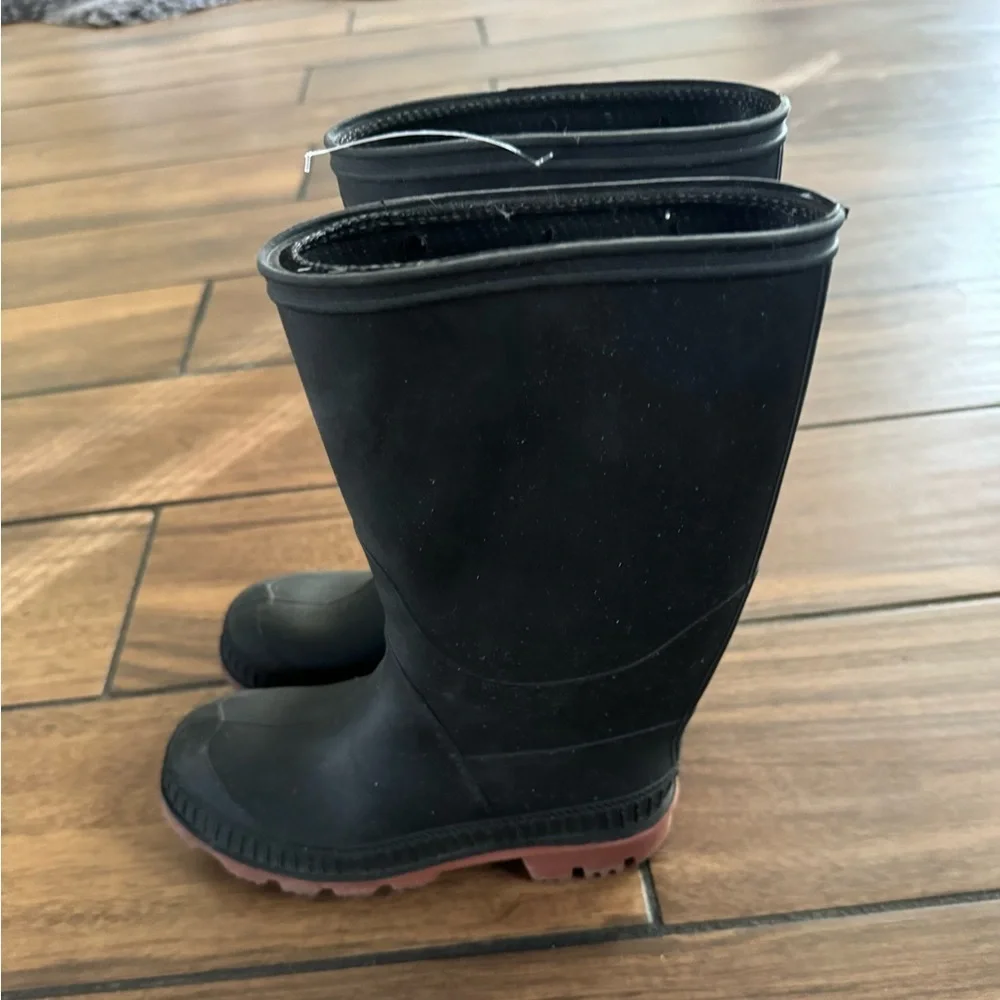 Kids Black Rubber rain Boots size 13